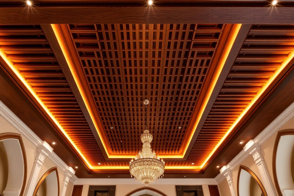 Decorative Wooden Ceiling Designs crafted by Royal Touch in Oman